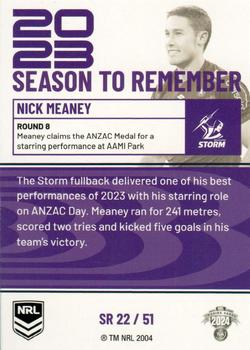 2024 NRL Traders Titanium - 2023 Season To Remember #SR22 Nick Meaney Back